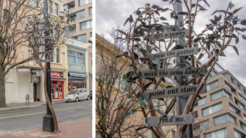 Poet Laureate Legacy Tree sculpture by Glenn Closson
