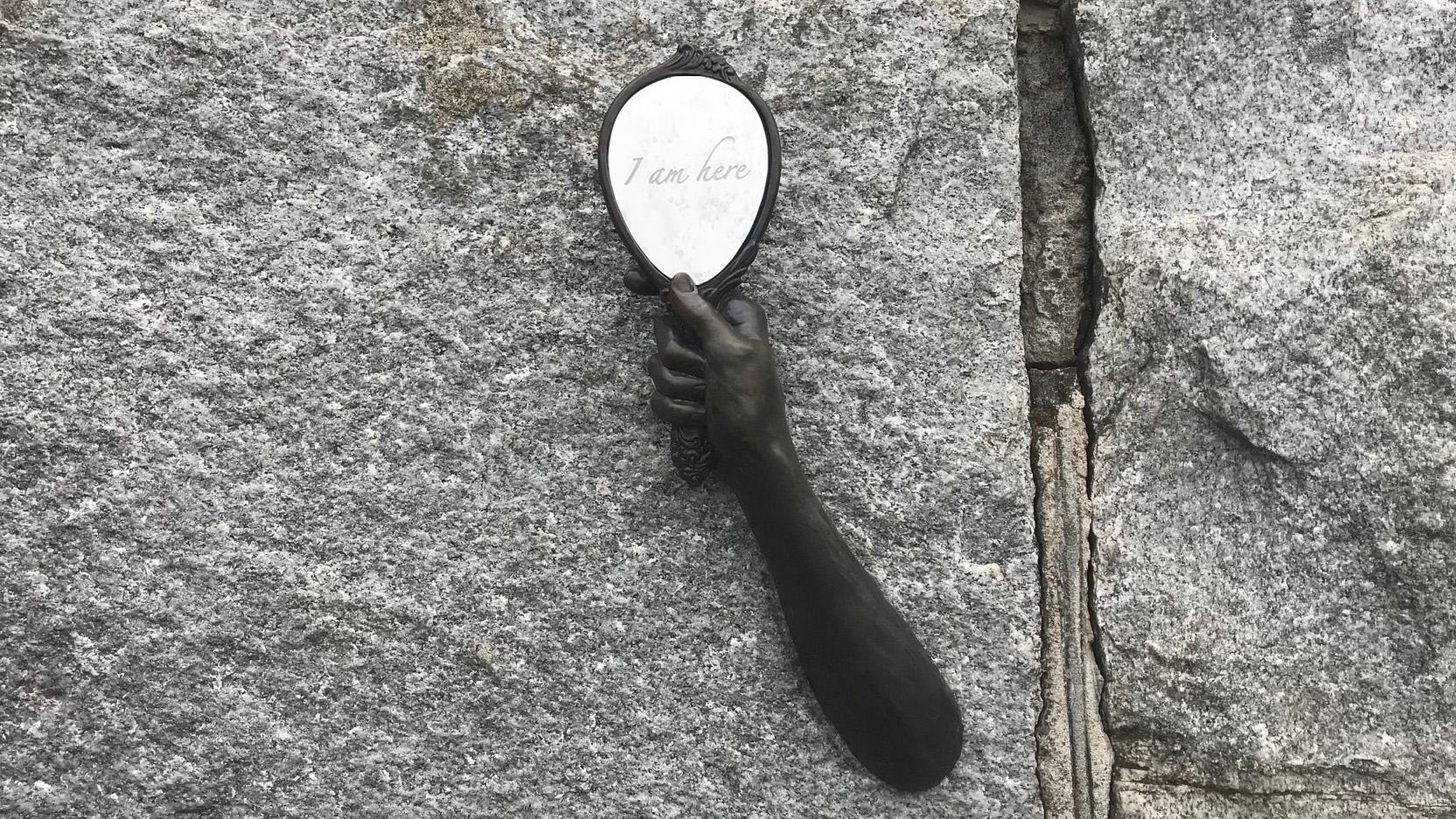 Hands of Time: Holding a Mirror sculpture by Crystal Przybille